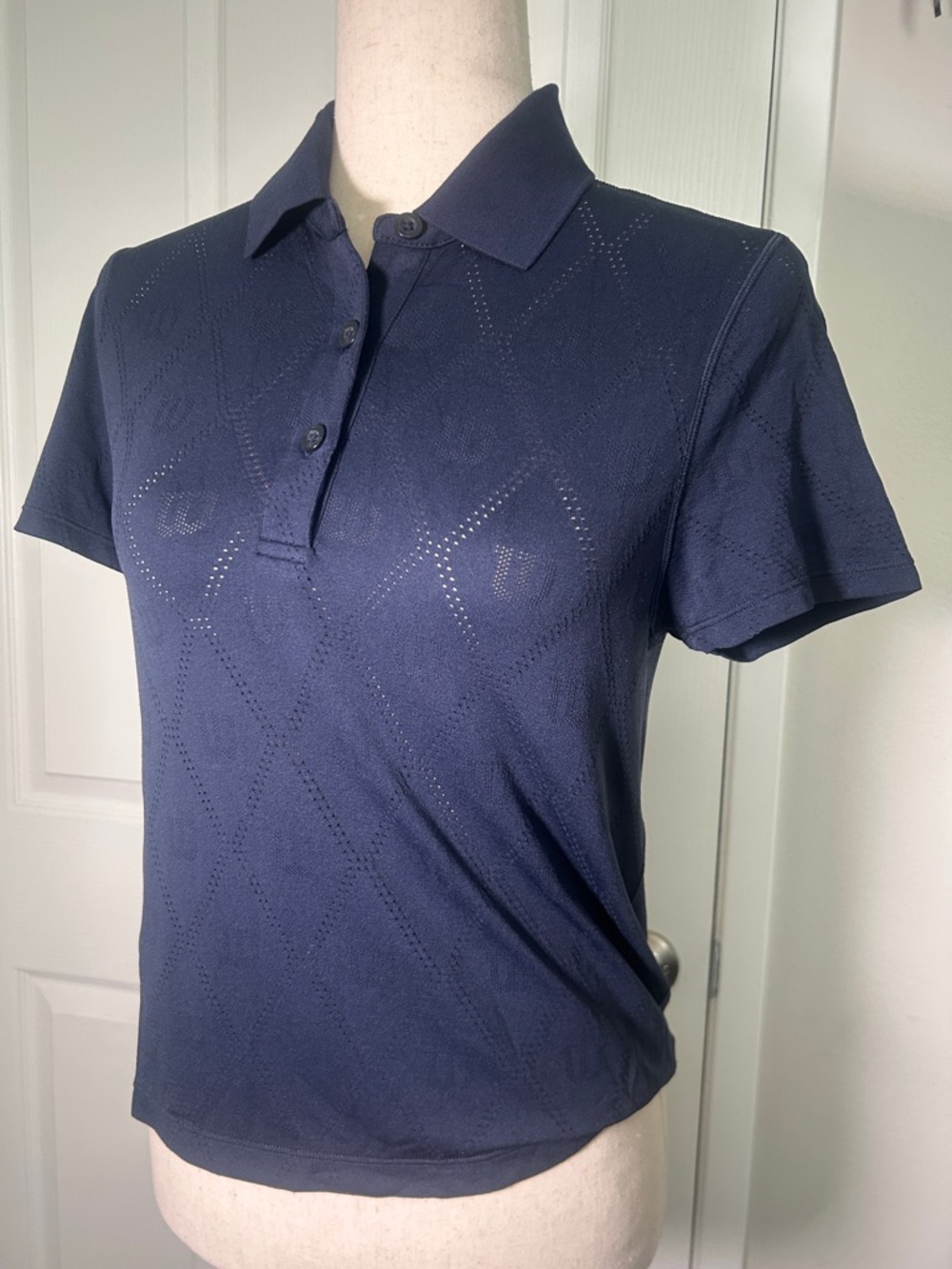 Womans Navy Short Sleeve Polo Shirt